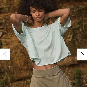 Free People Inspire Tee in Washed Aqua